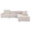 ΚΑΝΑΠΕΣ ΔΕΞΙΑ ΓΩΝΙΑ 5Θ ΜΕ RECLINE LUNARIS HM3316.02R ΕΚΡΟΥ ΥΦΑΣΜΑ 307x267x94Yεκ
