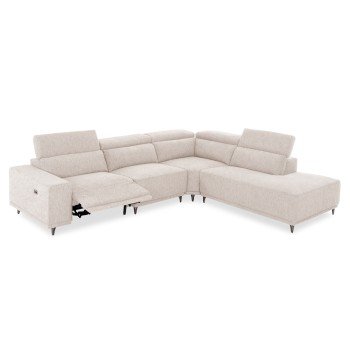 ΚΑΝΑΠΕΣ ΔΕΞΙΑ ΓΩΝΙΑ 5Θ ΜΕ RECLINE LUNARIS HM3316.02R ΕΚΡΟΥ ΥΦΑΣΜΑ 307x267x94Yεκ