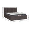 ΚΡΕΒΑΤΙ ΔΙΠΛΟ & ΣΤΡΩΜΑ SANDRA HM10770 ΓΚΡΙ ΥΦΑΣΜΑ ΜΕ ΑΠΟΘ.ΧΩΡΟ--ΓΙΑ 160x200εκ