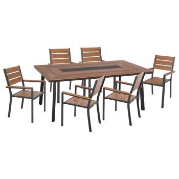 ΣΕΤ ΤΡΑΠΕΖΑΡΙΑΣ 7ΤΜΧ SAGA HM10814 ΑΛΟΥΜΙΝΙΟ ΣΕ ΓΚΡΙ--POLYWOOD