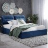 ΚΡΕΒΑΤΙ ΔΙΠΛΟ & ΣΤΡΩΜΑ KENDRA HM10831.18 ΜΠΛΕ ΒΕΛΟΥΔΟ--ΑΠΟΘ.ΧΩΡΟΣ--160x200εκ