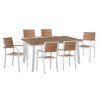 ΣΕΤ ΤΡΑΠΕΖΑΡΙΑΣ TABER HM10737.01 ΤΡΑΠΕΖΙ & 6 ΠΟΛΥΘΡΟΝΕΣ-ΑΛΟΥΜΙΝΙΟ & POLYWOOD-ΛΕΥΚΟ