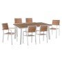 ΣΕΤ ΤΡΑΠΕΖΑΡΙΑΣ TABER HM10737.01 ΤΡΑΠΕΖΙ & 6 ΠΟΛΥΘΡΟΝΕΣ-ΑΛΟΥΜΙΝΙΟ & POLYWOOD-ΛΕΥΚΟ