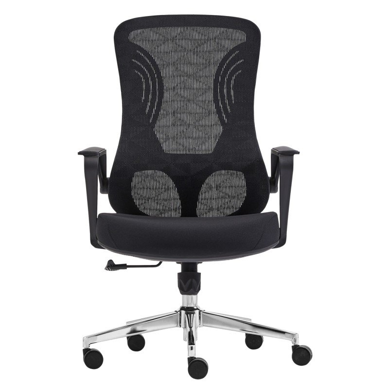 ΚΑΡΕΚΛΑ ΓΡΑΦΕΙΟΥ DECIFER HM1212.01 ΜΑΥΡO MESH-ΒΑΣΗ ΧΡΩΜΙΟΥ 61x60x110Υεκ.