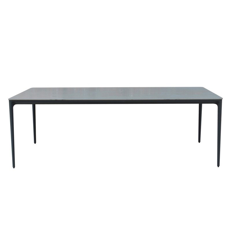 ΤΡΑΠΕΖΙ ΤΡΑΠΕΖΑΡΙΑΣ STAD HM6557.01 ΓΚΡΙ ΑΛΟΥΜΙΝΙΟ & SINTERED STONE TOP 180x90x74Υεκ