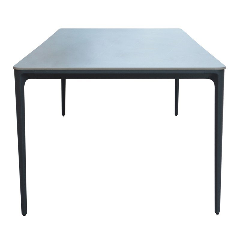ΤΡΑΠΕΖΙ ΤΡΑΠΕΖΑΡΙΑΣ STAD HM6557.01 ΓΚΡΙ ΑΛΟΥΜΙΝΙΟ & SINTERED STONE TOP 180x90x74Υεκ