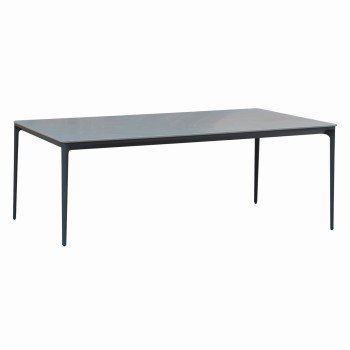 ΤΡΑΠΕΖΙ ΤΡΑΠΕΖΑΡΙΑΣ STAD HM6557.01 ΓΚΡΙ ΑΛΟΥΜΙΝΙΟ & SINTERED STONE TOP 180x90x74Υεκ