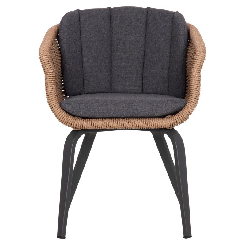 ΠΟΛΥΘΡΟΝΑ VICTUS HM6559.01 ΑΛΟΥΜΙΝΙΟ & OLEFIN ΓΚΡΙ-TWIST WICKER 60x62x76Yεκ