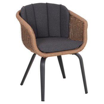 ΠΟΛΥΘΡΟΝΑ VICTUS HM6559.01 ΑΛΟΥΜΙΝΙΟ & OLEFIN ΓΚΡΙ-TWIST WICKER 60x62x76Yεκ