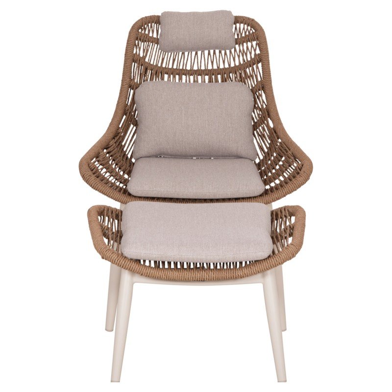 ΠΟΛΥΘΡΟΝΑ LOUNGE ΜΕ ΥΠΟΠΟΔΙΟ REMVAZZO HM6561.02 ΑΛΟΥΜΙΝΙΟ ΜΠΕΖ--WICKER 90x85x96Υεκ