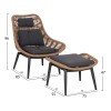 ΠΟΛΥΘΡΟΝΑ LOUNGE ΜΕ ΥΠΟΠΟΔΙΟ REMVAZZO HM6561.01 ΑΛΟΥΜΙΝΙΟ ΓΚΡΙ--WICKER 90x85x96Υεκ