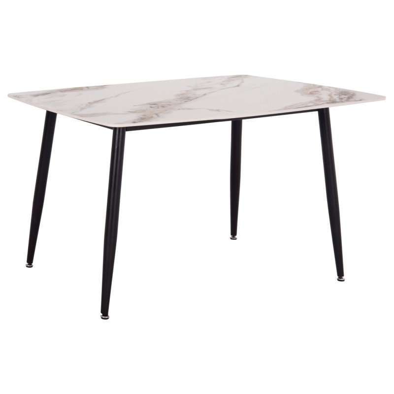 ΤΡΑΠΕΖΙ RAVEN HM18149.04 ΚΕΡΑΜΙΚΟ TOP ΜΕ ΟΨΗ ΛΕΥΚΟ/ΚΑΦΕ ΜΑΡΜΑΡΟ 140x80x74Υεκ.