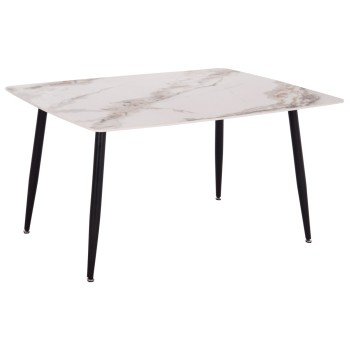ΤΡΑΠΕΖΙ RAVEN HM18149.04 ΚΕΡΑΜΙΚΟ TOP ΜΕ ΟΨΗ ΛΕΥΚΟ/ΚΑΦΕ ΜΑΡΜΑΡΟ 140x80x74Υεκ.