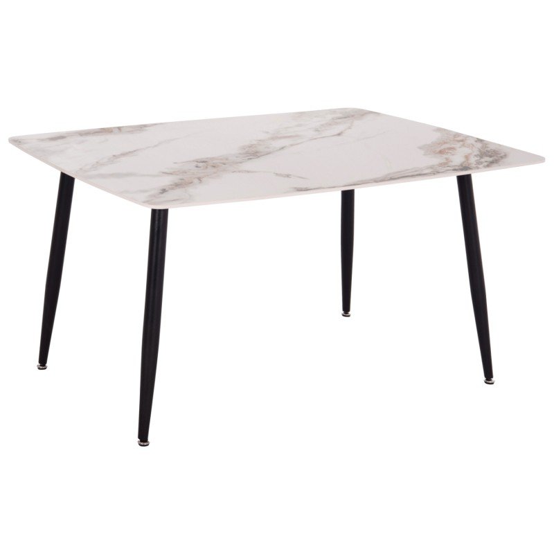 ΤΡΑΠΕΖΙ RAVEN HM18149.04 ΚΕΡΑΜΙΚΟ TOP ΜΕ ΟΨΗ ΛΕΥΚΟ/ΚΑΦΕ ΜΑΡΜΑΡΟ 140x80x74Υεκ.