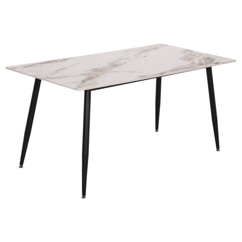 ΤΡΑΠΕΖΙ RAVEN HM18150.04 ΚΕΡΑΜΙΚΟ TOP ΜΕ ΟΨΗ ΛΕΥΚΟ/ΚΑΦΕ ΜΑΡΜΑΡΟ 160x80x74Υεκ.
