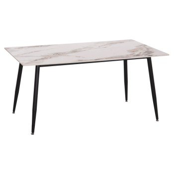 ΤΡΑΠΕΖΙ RAVEN HM18150.04 ΚΕΡΑΜΙΚΟ TOP ΜΕ ΟΨΗ ΛΕΥΚΟ/ΚΑΦΕ ΜΑΡΜΑΡΟ 160x80x74Υεκ.