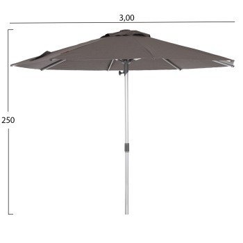 ΟΜΠΡΕΛΑ ΕΠΑΓΓΕΛΜΑΤΙΚΗ GLADELL Φ3,00μ HM6603.01 ΓΚΡΙ ΠΑΝΙ-ΑΝΟΔΙΩΜΕΝΟ ΑΛΟΥΜΙΝΙΟ