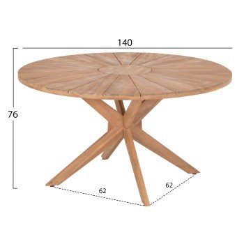 ΤΡΑΠΕΖΙ ΤΡΑΠΕΖΑΡΙΑΣ ΣΤΡΟΓΓΥΛΟ CORTEN HM6443 ΞΥΛΟ ΑΚΑΚΙΑΣ ΣΕ ΦΥΣΙΚΟ Φ140x76Υεκ.
