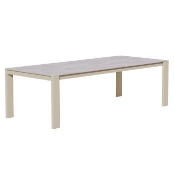 ΤΡΑΠΕΖΙ ΤΡΑΠΕΖΑΡΙΑΣ PUNDER HM6483.02 ΚΡΕΜ ΑΛΟΥΜΙΝΙΟ--SINTERED STONE TOP 220x100x76Υεκ