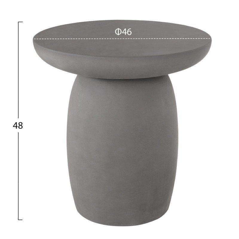 ΤΡΑΠΕΖΙ ΒΟΗΘΗΤΙΚΟ FIBER CEMENT ΣΤΡΟΓΓΥΛΟ HIKARI HM6593.01 ΓΚΡΙ Φ46x48Υεκ.