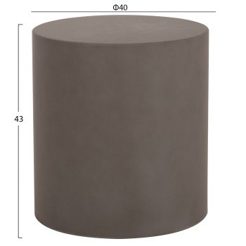 ΤΡΑΠΕΖΙ ΒΟΗΘΗΤΙΚΟ FIBER CEMENT ΣΤΡΟΓΓΥΛΟ KYOKO HM6592.01 ΓΚΡΙ Φ40x43Υεκ.