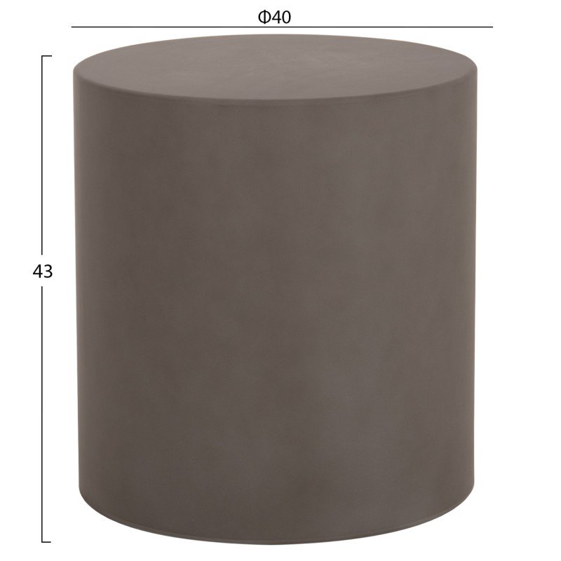ΤΡΑΠΕΖΙ ΒΟΗΘΗΤΙΚΟ FIBER CEMENT ΣΤΡΟΓΓΥΛΟ KYOKO HM6592.01 ΓΚΡΙ Φ40x43Υεκ.
