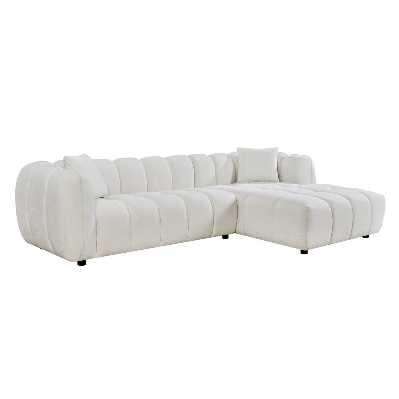 ΚΑΝΑΠΕΣ ΓΩΝΙΑ (ΔΕΞΙΑ) LYKKE HM3326.02R ΕΚΡΟΥ ΥΦΑΣΜΑ 280x89-165(η γωνία)x70Υεκ