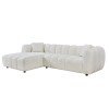 ΚΑΝΑΠΕΣ ΓΩΝΙΑ (ΑΡΙΣΤΕΡΗ) LYKKE HM3326.02L ΕΚΡΟΥ ΥΦΑΣΜΑ 280x89-165(η γωνία)x70Υεκ