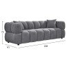 ΚΑΝΑΠΕΣ 3-ΘΕΣΙΟΣ NORIKA HM3331.01 ΓΚΡΙ ΥΦΑΣΜΑ 220x88x85Υεκ.