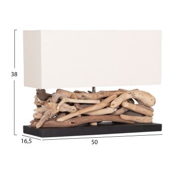 ΕΠΙΤΡΑΠΕΖΙΟ ΟΡΘΟΓΩΝΙΟ ΦΩΤΙΣΤΙΚΟ TWIGGY HM4432 DRIFTWOOD & ΛΕΥΚΟ ΚΑΠΕΛΟ 50x16,5x38Υεκ.
