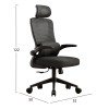 ΚΑΡΕΚΛΑ ΓΡΑΦΕΙΟΥ KESI HM1222.01 ΜΑΥΡO MESH & PP 61x62x125Υεκ.