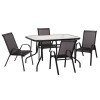 ΣΕΤ ΤΡΑΠΕΖΑΡΙΑΣ 5ΤΜΧ ADAM HM10896.03 ΤΡΑΠΕΖΙ 120x70εκ & 4 ΠΟΛΥΘΡΟΝΕΣ--ΜΑΥΡΟ