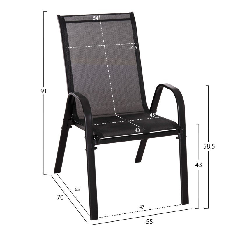 ΣΕΤ ΤΡΑΠΕΖΑΡΙΑΣ 5ΤΜΧ ADAM HM10896.03 ΤΡΑΠΕΖΙ 120x70εκ & 4 ΠΟΛΥΘΡΟΝΕΣ--ΜΑΥΡΟ