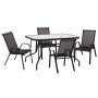ΣΕΤ ΤΡΑΠΕΖΑΡΙΑΣ 5ΤΜΧ ADAM HM10896.03 ΤΡΑΠΕΖΙ 120x70εκ & 4 ΠΟΛΥΘΡΟΝΕΣ--ΜΑΥΡΟ