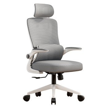 ΚΑΡΕΚΛΑ ΓΡΑΦΕΙΟΥ KESI HM1222.02 ΑΝΟΙΧΤΟ ΓΚΡΙ MESH--ΛΕΥΚΟ PP 52x50x122Υεκ.