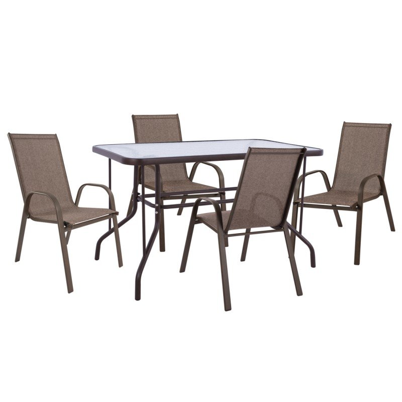 ΣΕΤ ΤΡΑΠΕΖΑΡΙΑΣ 5ΤΜΧ ADAM HM10897.02 ΤΡΑΠΕΖΙ 110x60εκ & 4 ΠΟΛΥΘΡΟΝΕΣ--ΚΑΦΕ