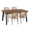 ΣΕΤ ΤΡΑΠΕΖΑΡΙΑΣ 5ΤΜΧ TABER HM10824.02 ΑΛΟΥΜ. ΣΚΟΥΡΟ ΓΚΡΙ--POLYWOOD--P.E.ΣΧΟΙΝΙ ΜΠΕΖ