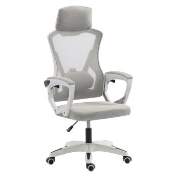 ΚΑΡΕΚΛΑ ΓΡΑΦΕΙΟΥ SALAS HM1223.02 P.P. ΛΕΥΚΟ-ΓΚΡΙ MESH ΥΦΑΣΜΑ 57x71x110-120Υεκ