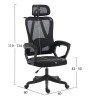 ΚΑΡΕΚΛΑ ΓΡΑΦΕΙΟΥ FRANTIC HM1224.01 ΜΑΥΡO MESH & ΠΟΛΥΠΡΟΠΥΛΕΝΙΟ 60x66x130Υεκ