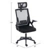 ΚΑΡΕΚΛΑ ΓΡΑΦΕΙΟΥ MATRON HM1226.01 ΜΑΥΡO PP & MESH ΥΦΑΣΜΑ 47x47x128Υεκ