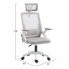 ΚΑΡΕΚΛΑ ΓΡΑΦΕΙΟΥ MATRON HM1226.02 ΛΕΥΚΟ PP--ΑΝΟΙΧΤΟ ΓΚΡΙ MESH 59x55x115Υεκ