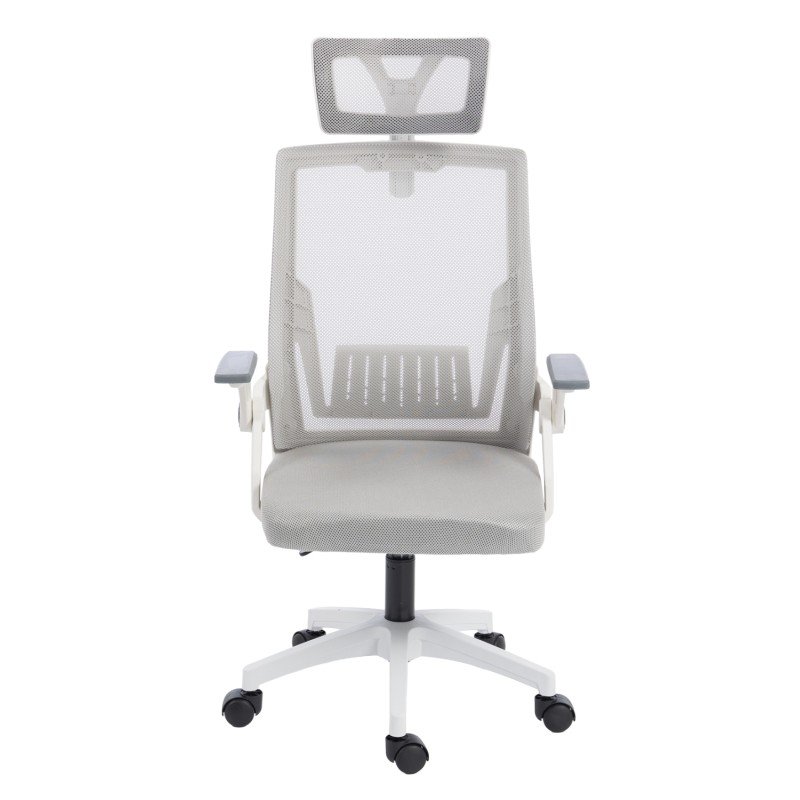 ΚΑΡΕΚΛΑ ΓΡΑΦΕΙΟΥ MATRON HM1226.02 ΛΕΥΚΟ PP--ΑΝΟΙΧΤΟ ΓΚΡΙ MESH 59x55x115Υεκ
