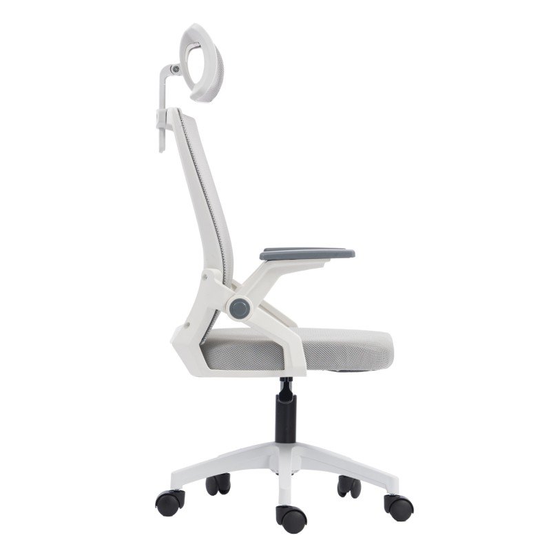 ΚΑΡΕΚΛΑ ΓΡΑΦΕΙΟΥ MATRON HM1226.02 ΛΕΥΚΟ PP--ΑΝΟΙΧΤΟ ΓΚΡΙ MESH 59x55x115Υεκ