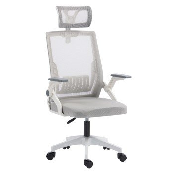 ΚΑΡΕΚΛΑ ΓΡΑΦΕΙΟΥ MATRON HM1226.02 ΛΕΥΚΟ PP--ΑΝΟΙΧΤΟ ΓΚΡΙ MESH 59x55x115Υεκ