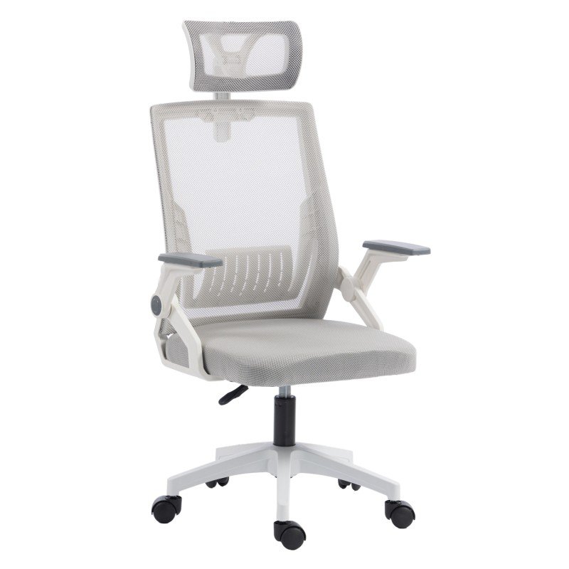 ΚΑΡΕΚΛΑ ΓΡΑΦΕΙΟΥ MATRON HM1226.02 ΛΕΥΚΟ PP--ΑΝΟΙΧΤΟ ΓΚΡΙ MESH 59x55x115Υεκ