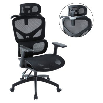 ΚΑΡΕΚΛΑ ΓΡΑΦΕΙΟΥ APEX HM1227.01 ΜΑΥΡO MESH & PP 70x66x113-130Υεκ
