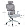 ΚΑΡΕΚΛΑ ΓΡΑΦΕΙΟΥ APEX HM1227.02 ΛΕΥΚΟ PP--ΑΝΟΙΧΤΟ ΓΚΡΙ MESH 70x66x113-130Υεκ