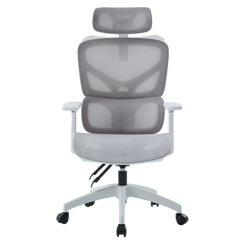 ΚΑΡΕΚΛΑ ΓΡΑΦΕΙΟΥ APEX HM1227.02 ΛΕΥΚΟ PP--ΑΝΟΙΧΤΟ ΓΚΡΙ MESH 70x66x113-130Υεκ