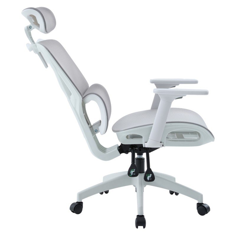 ΚΑΡΕΚΛΑ ΓΡΑΦΕΙΟΥ APEX HM1227.02 ΛΕΥΚΟ PP--ΑΝΟΙΧΤΟ ΓΚΡΙ MESH 70x66x113-130Υεκ