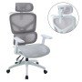 ΚΑΡΕΚΛΑ ΓΡΑΦΕΙΟΥ APEX HM1227.02 ΛΕΥΚΟ PP--ΑΝΟΙΧΤΟ ΓΚΡΙ MESH 70x66x113-130Υεκ